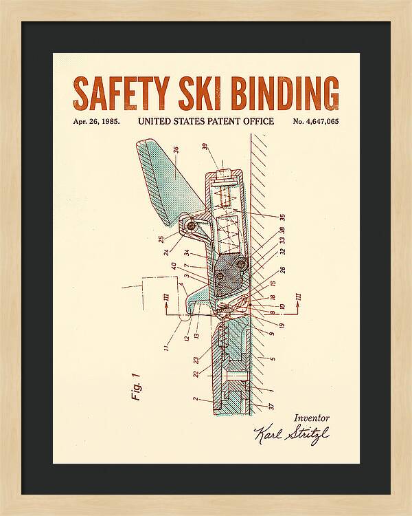 Safety Ski Binding Retro Patent Us4647065a