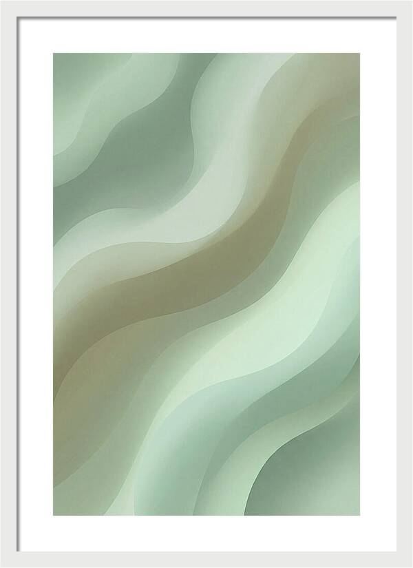 Sage Dusty Green Waves