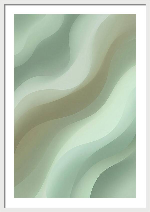 Sage Dusty Green Waves