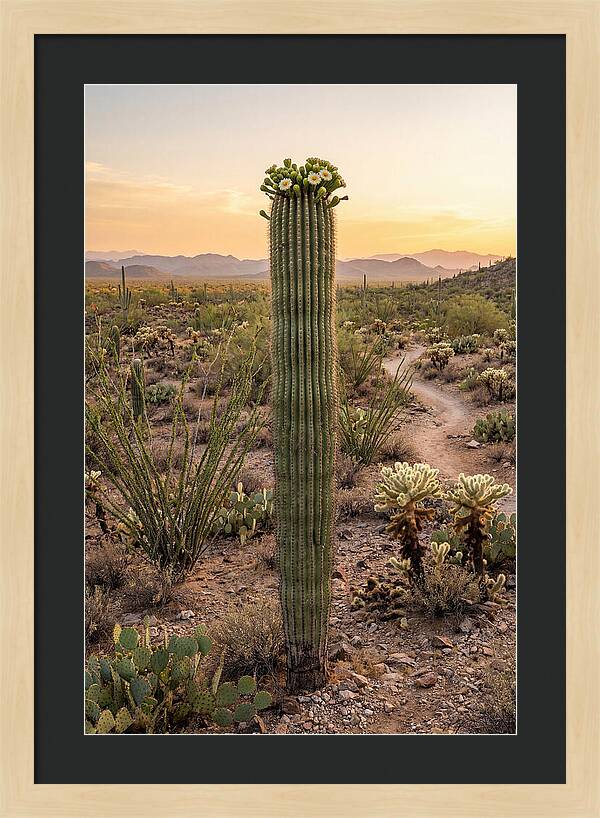 Saguaro Cactus In Bloom