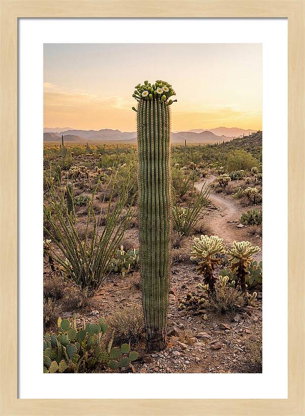 Saguaro Cactus In Bloom