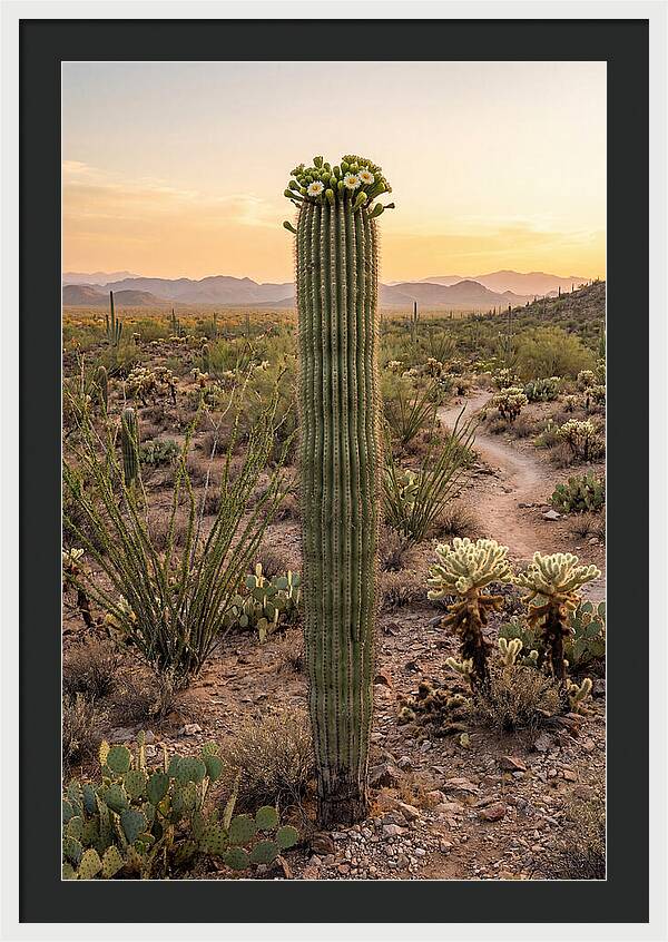 Saguaro Cactus In Bloom