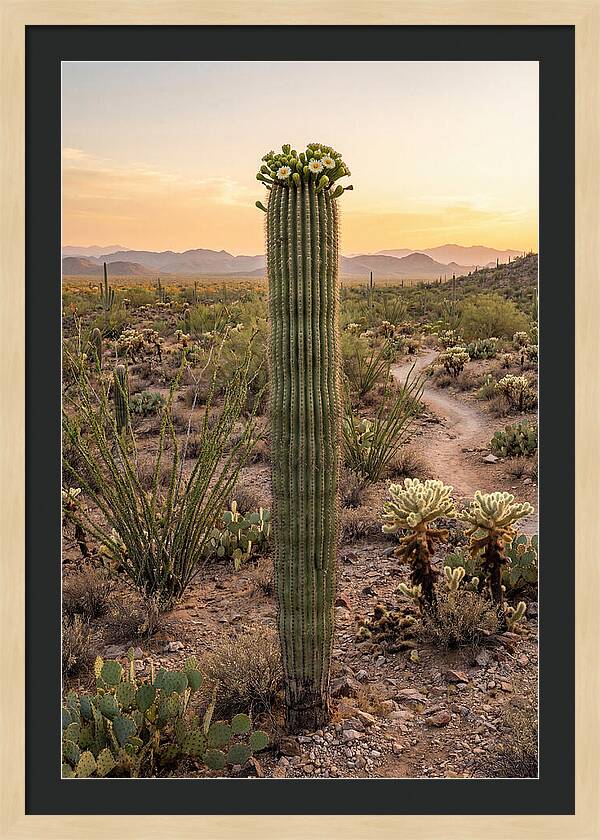 Saguaro Cactus In Bloom