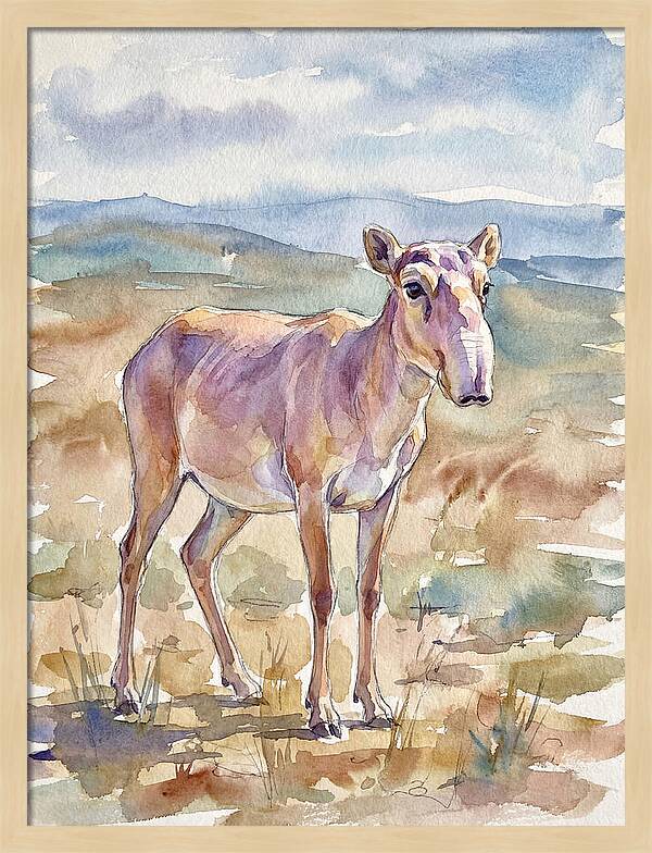 Saiga Antelope In Watercolor