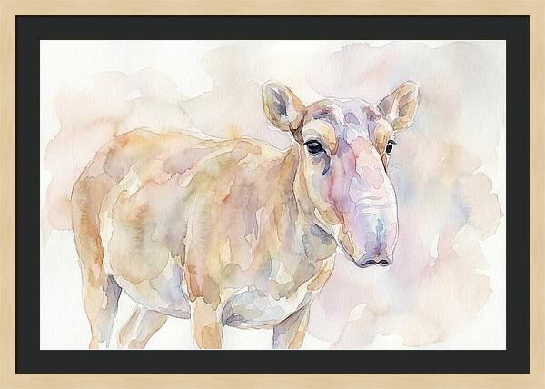 Saiga Antelope Watercolor Portrait