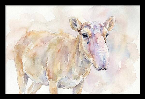 Saiga Antelope Watercolor Portrait