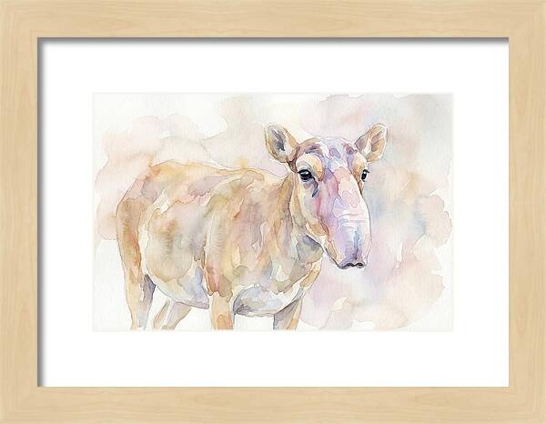 Saiga Antelope Watercolor Portrait