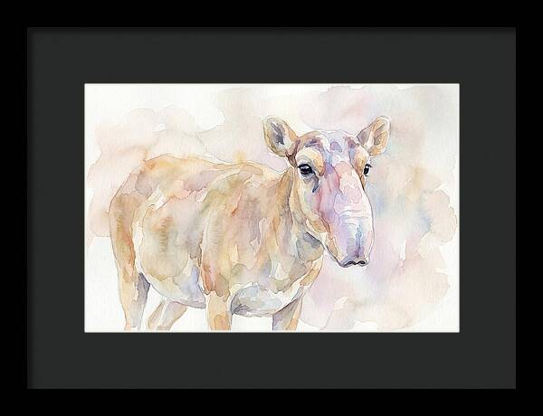 Saiga Antelope Watercolor Portrait