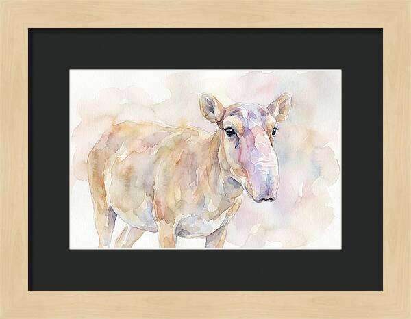 Saiga Antelope Watercolor Portrait