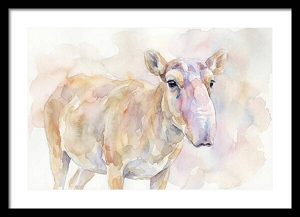 Saiga Antelope Watercolor Portrait