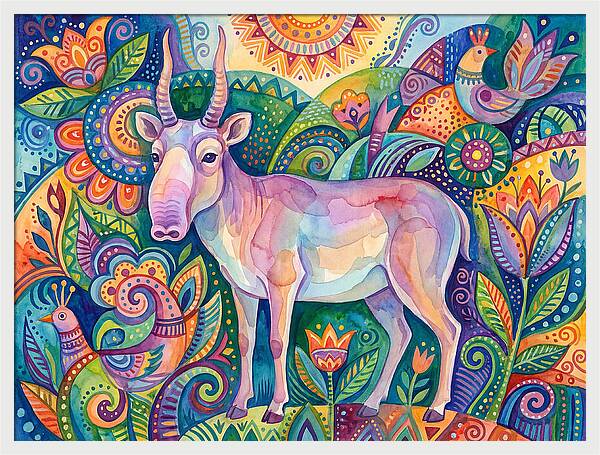 Saiga In Vibrant Harmony