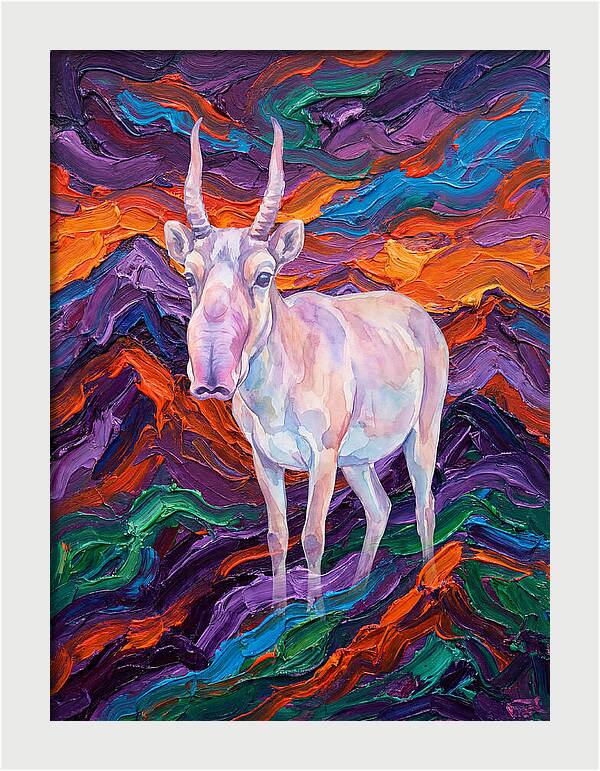 Saiga In Vibrant Landscape
