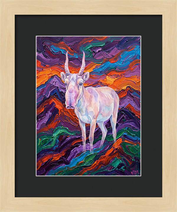 Saiga In Vibrant Landscape