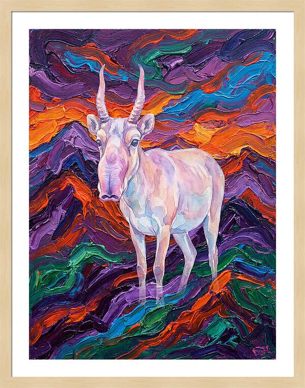 Saiga In Vibrant Landscape