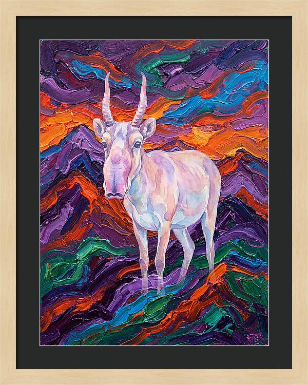 Saiga In Vibrant Landscape