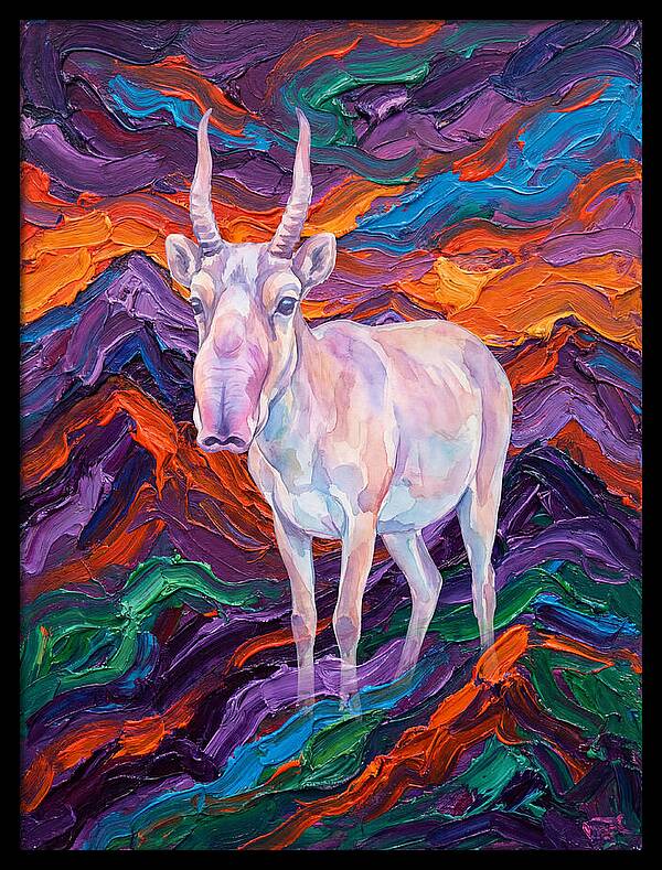 Saiga In Vibrant Landscape