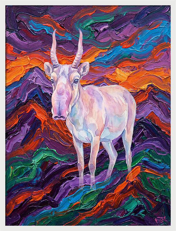 Saiga In Vibrant Landscape