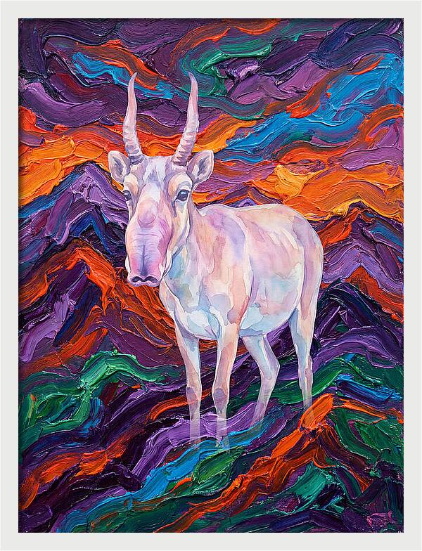 Saiga In Vibrant Landscape