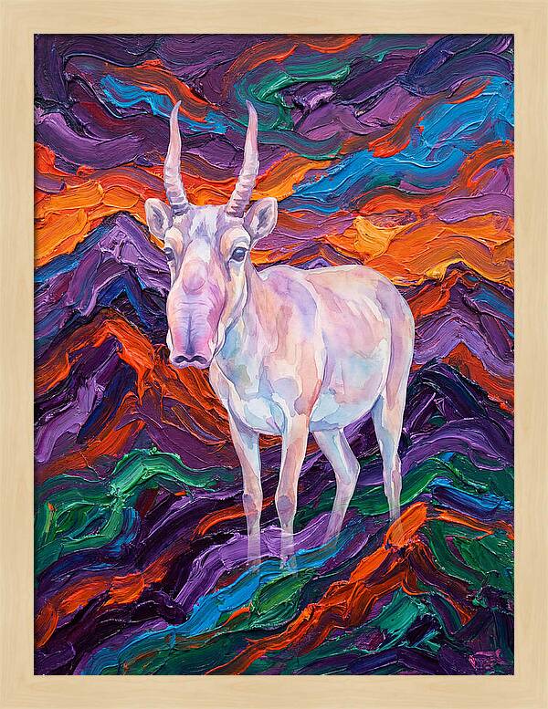 Saiga In Vibrant Landscape