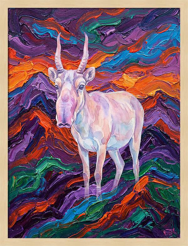 Saiga In Vibrant Landscape