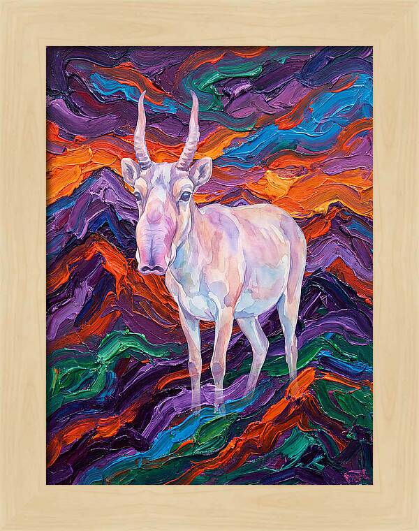 Saiga In Vibrant Landscape