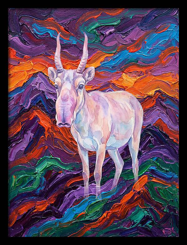 Saiga In Vibrant Landscape