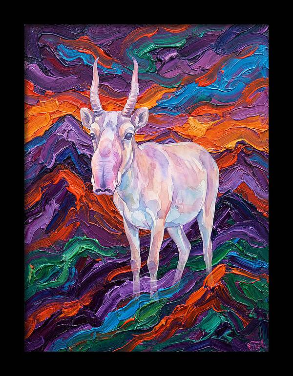 Saiga In Vibrant Landscape