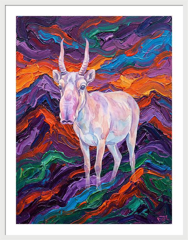 Saiga In Vibrant Landscape