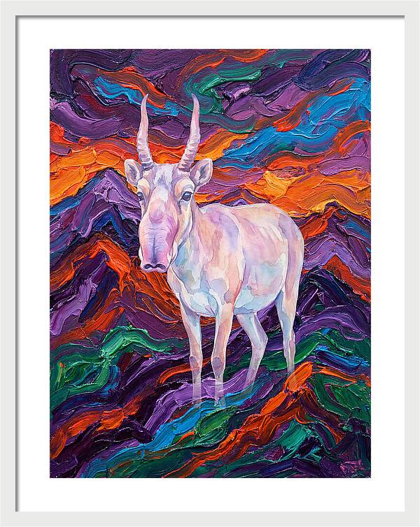 Saiga In Vibrant Landscape