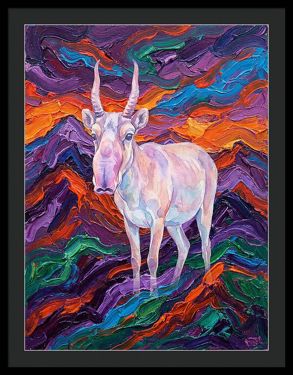 Saiga In Vibrant Landscape
