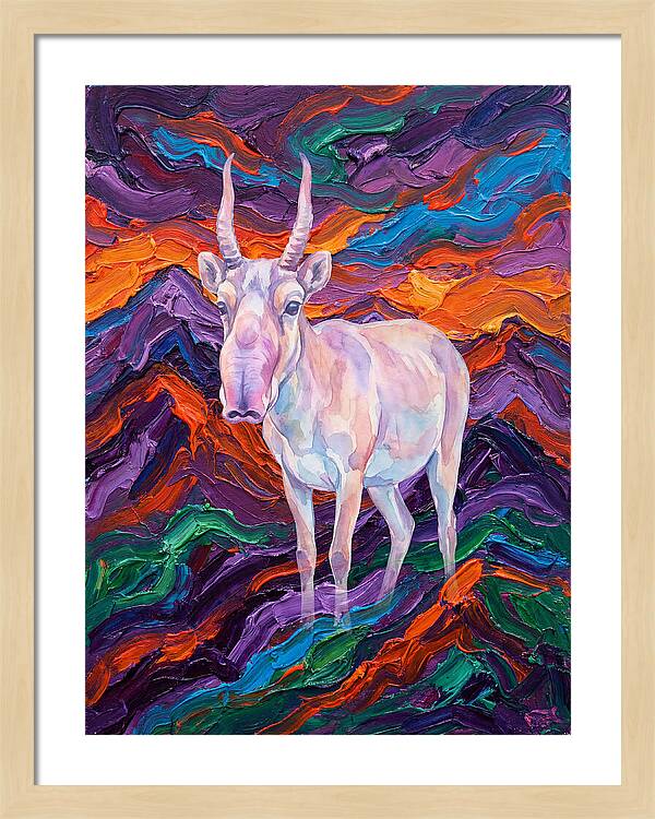 Saiga In Vibrant Landscape