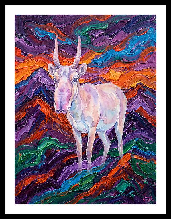 Saiga In Vibrant Landscape