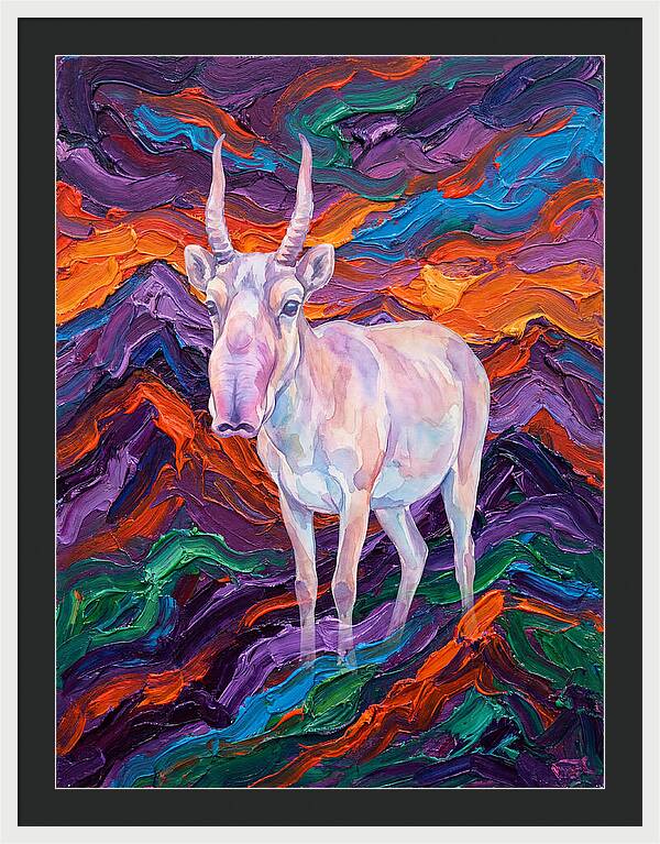 Saiga In Vibrant Landscape