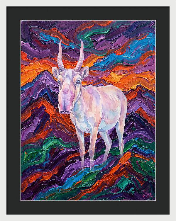 Saiga In Vibrant Landscape