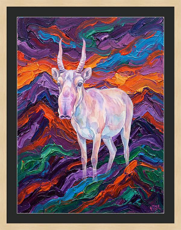 Saiga In Vibrant Landscape