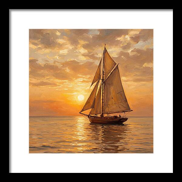 Sailboat Against Sunset Glow