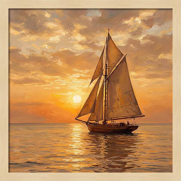 Sailboat Against Sunset Glow