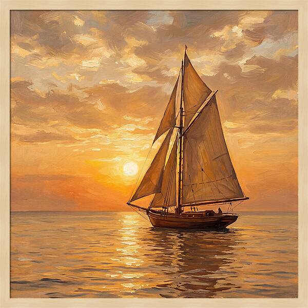 Sailboat Against Sunset Glow