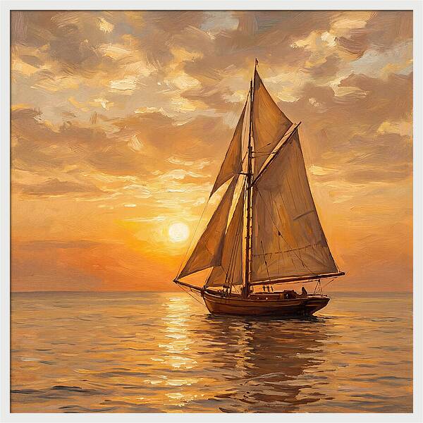 Sailboat Against Sunset Glow