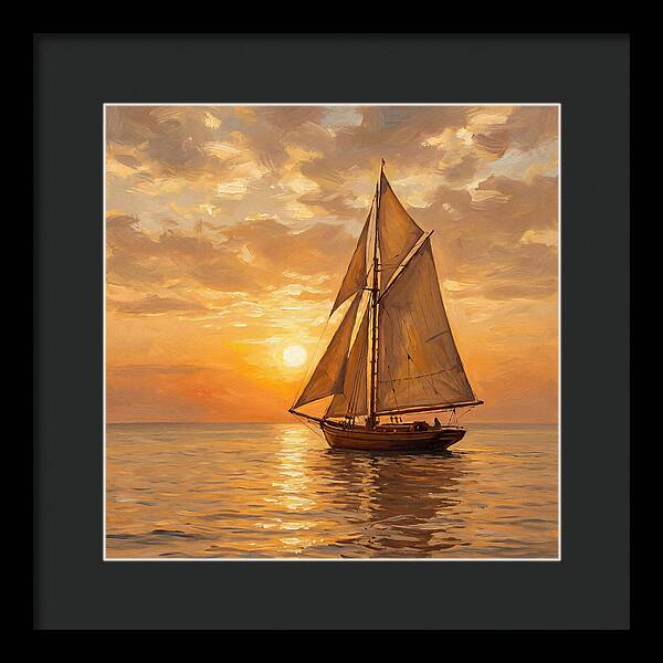 Sailboat Against Sunset Glow