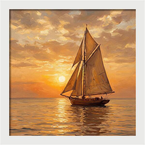 Sailboat Against Sunset Glow