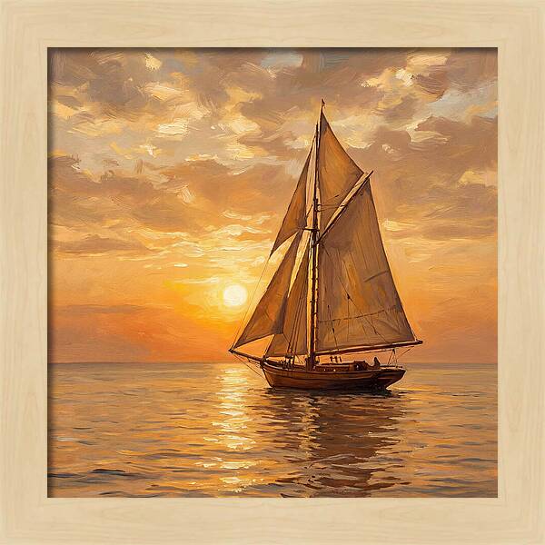 Sailboat Against Sunset Glow