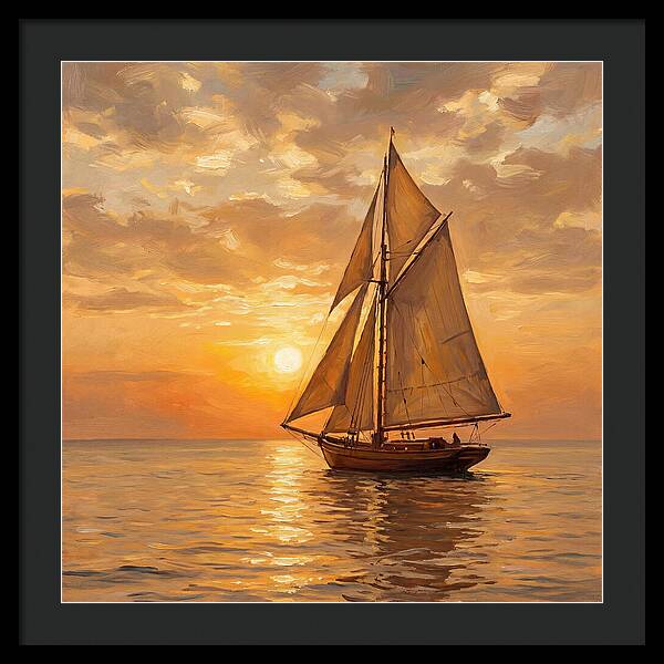 Sailboat Against Sunset Glow