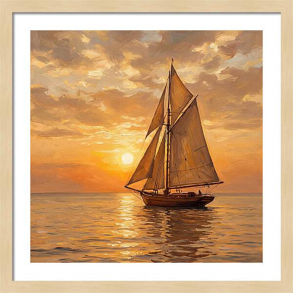 Sailboat Against Sunset Glow