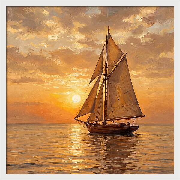 Sailboat Against Sunset Glow