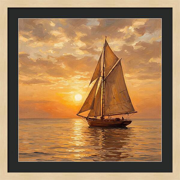 Sailboat Against Sunset Glow