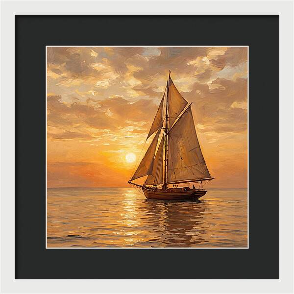 Sailboat Against Sunset Glow