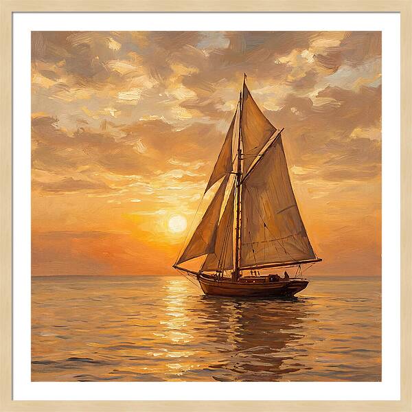 Sailboat Against Sunset Glow