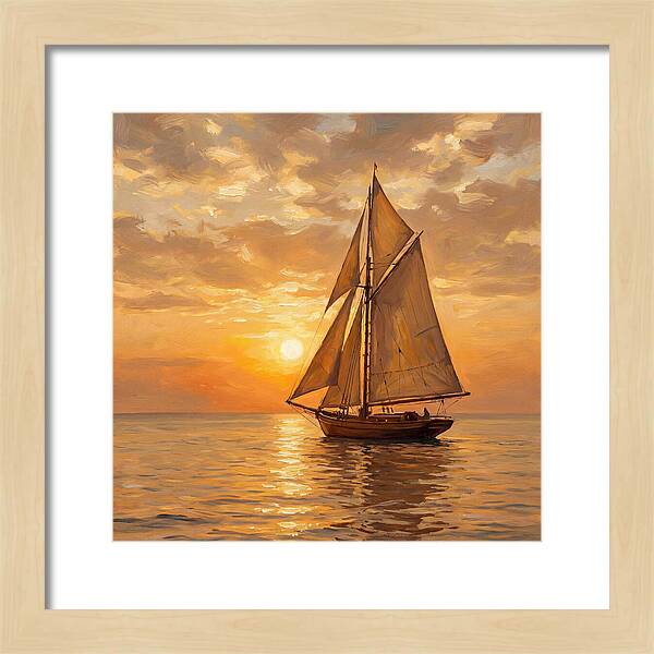 Sailboat Against Sunset Glow