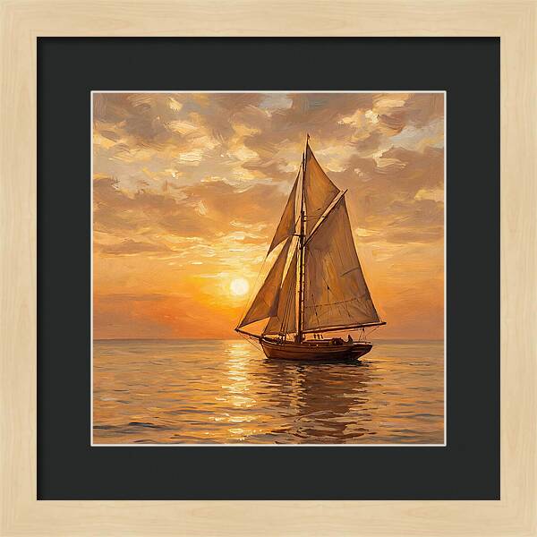 Sailboat Against Sunset Glow